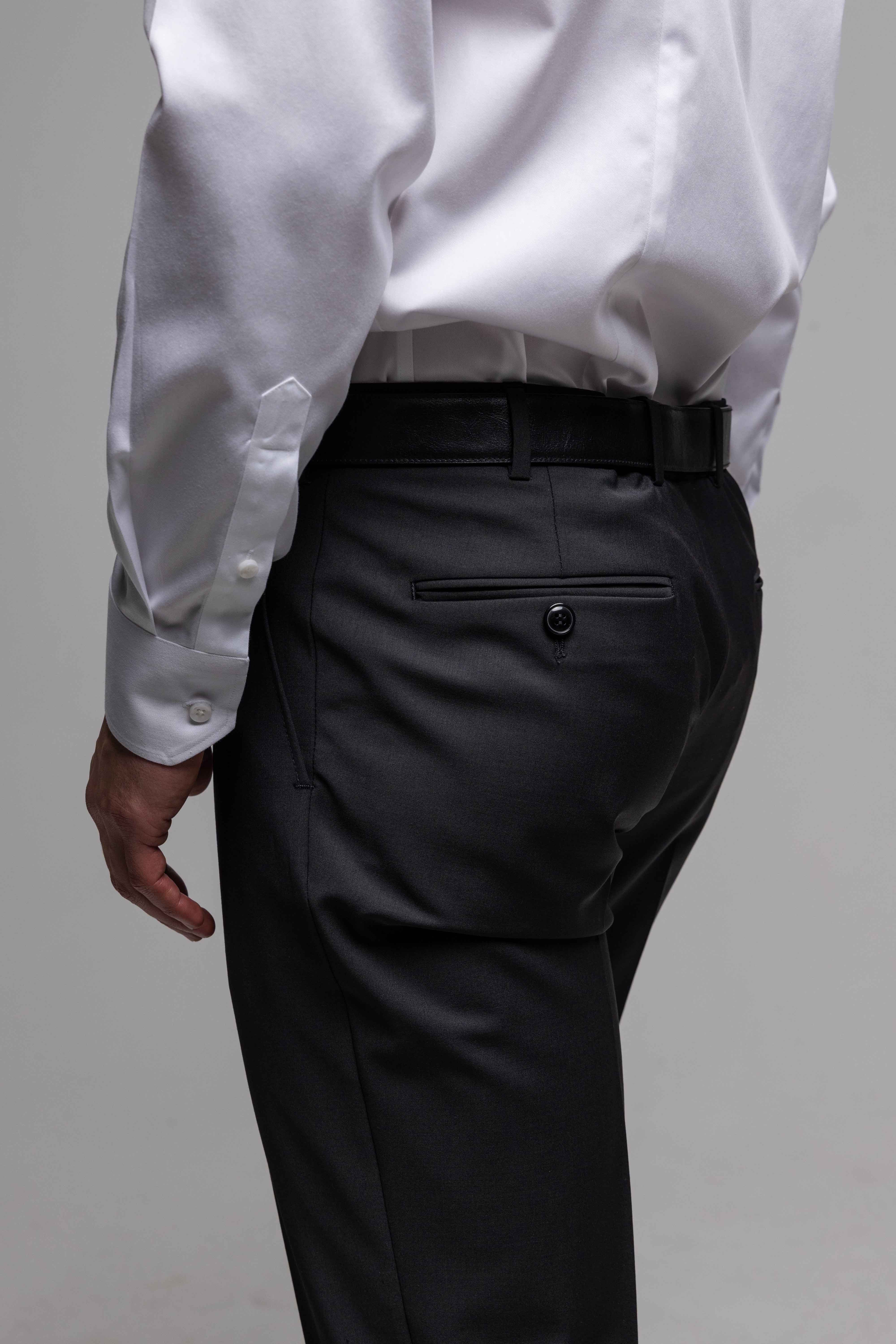 Black Basic Suit Pants XL Size