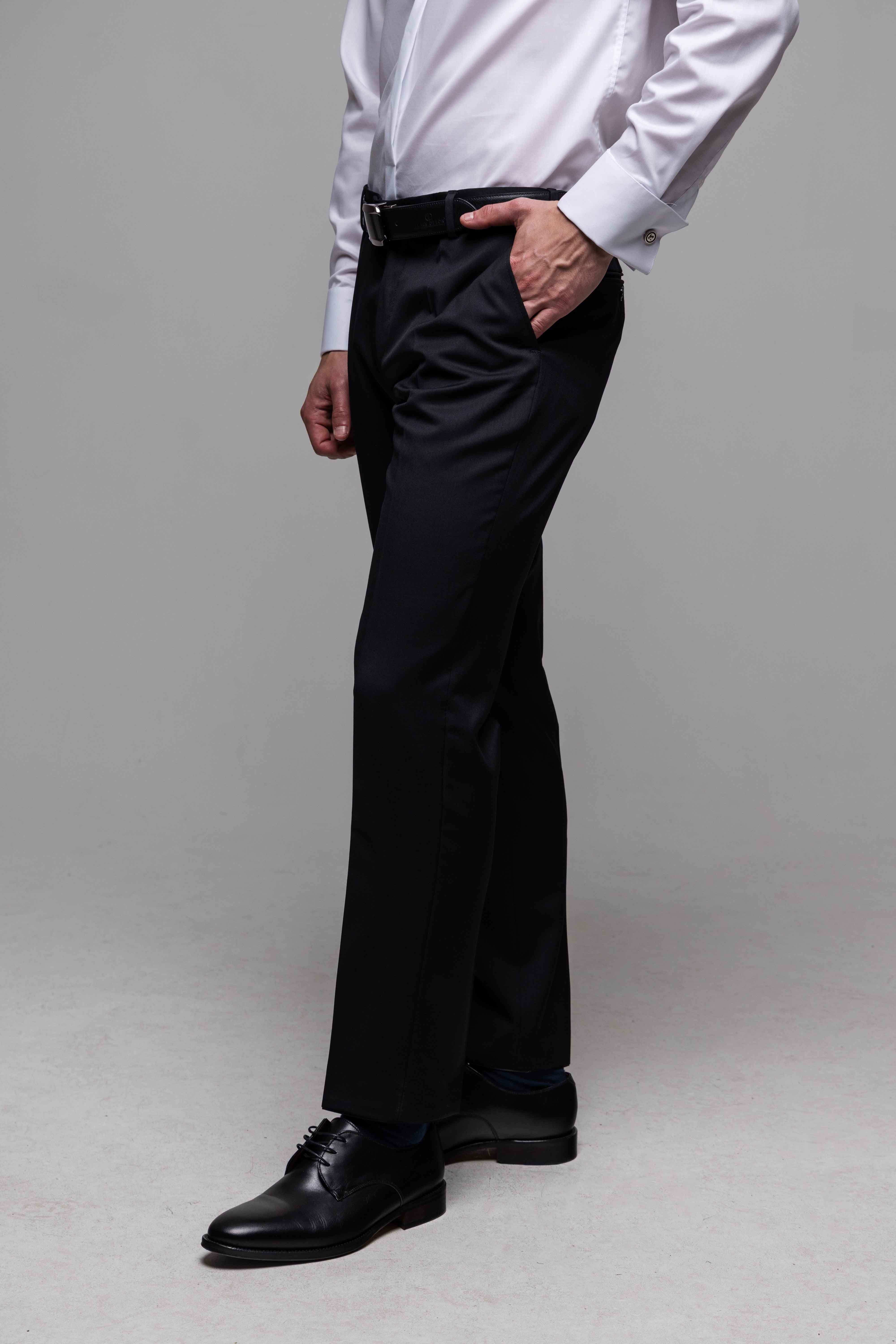 Black Slim Fit Wool Suit