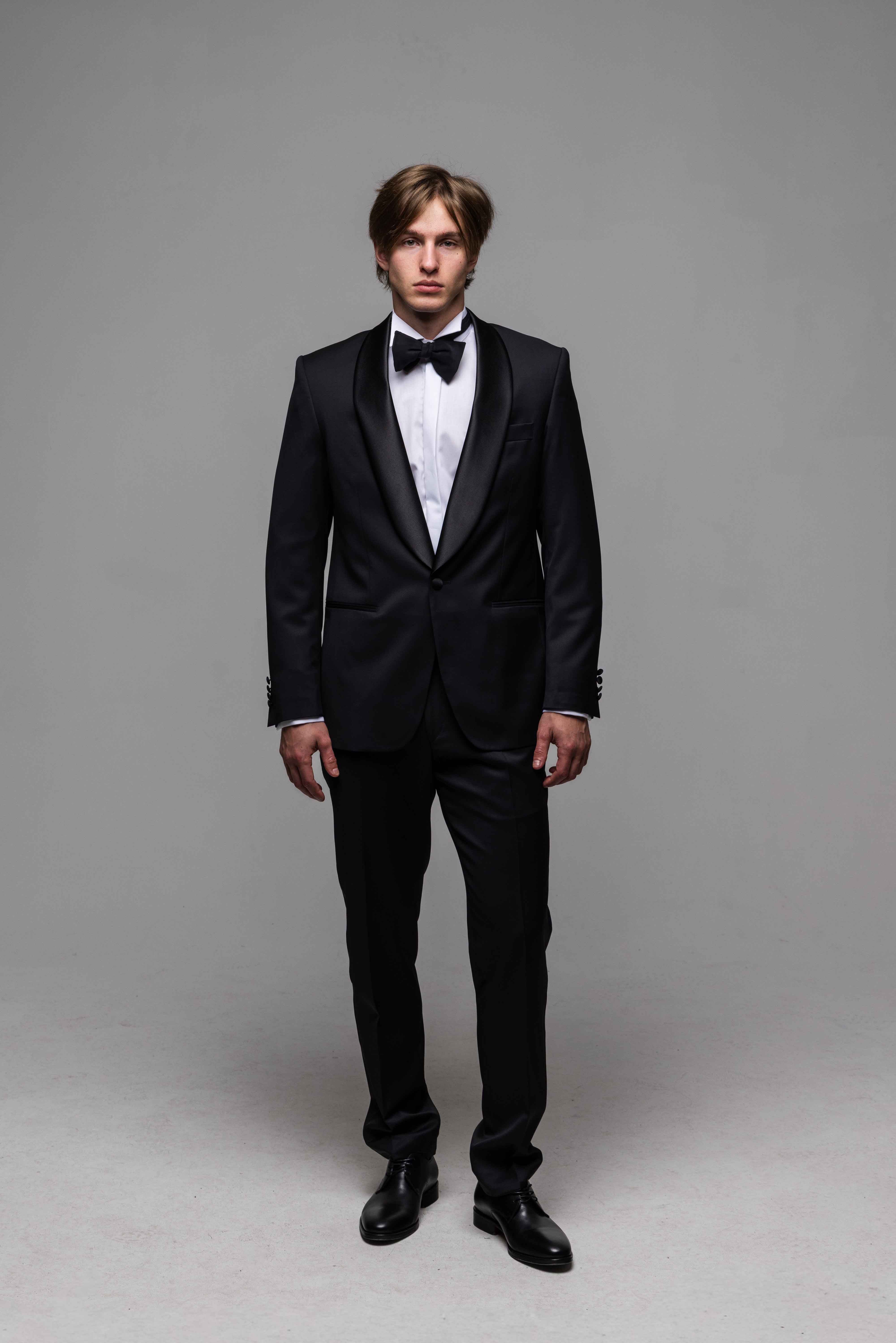 Black wool tuxedo