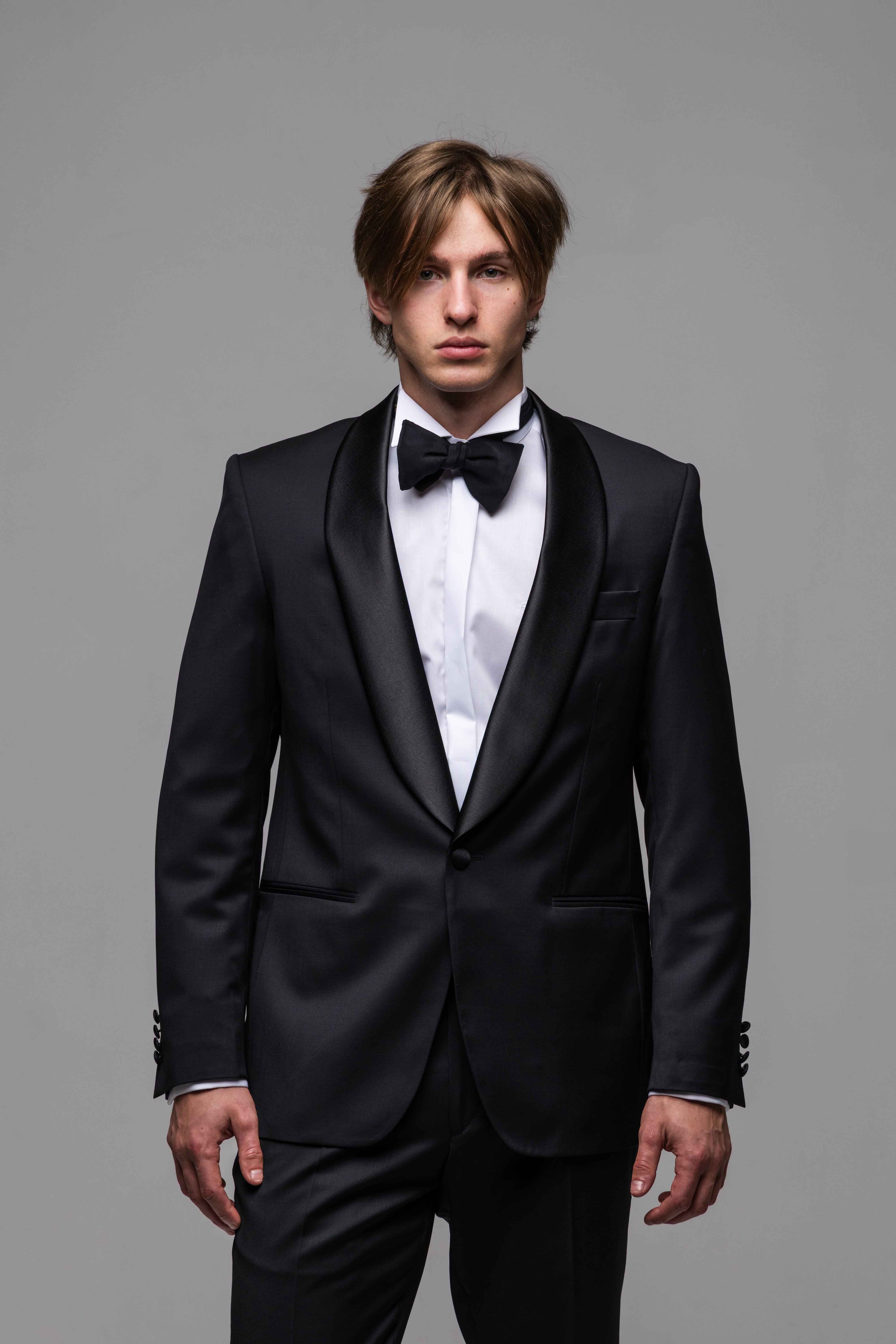 Black wool tuxedo
