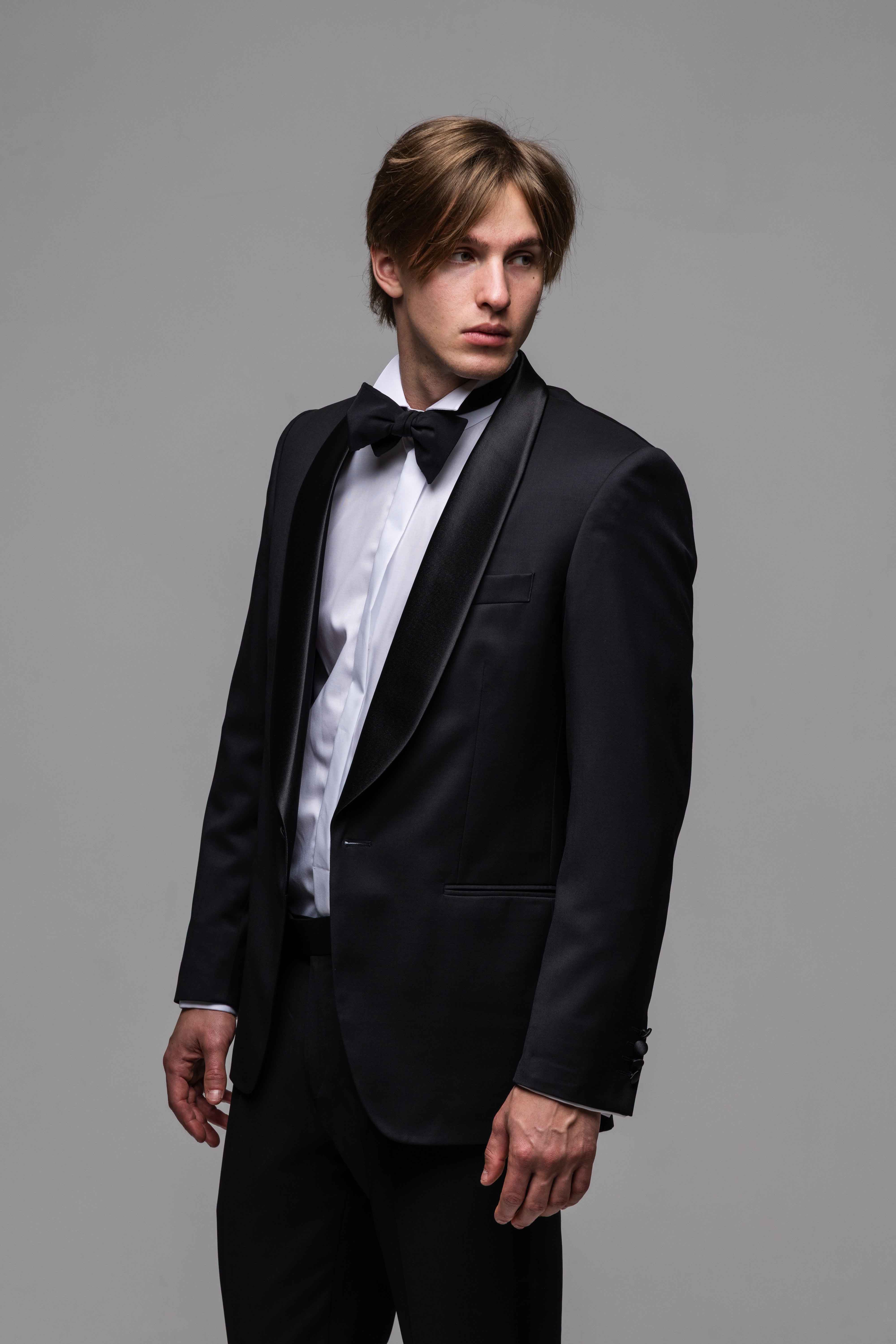Black wool tuxedo