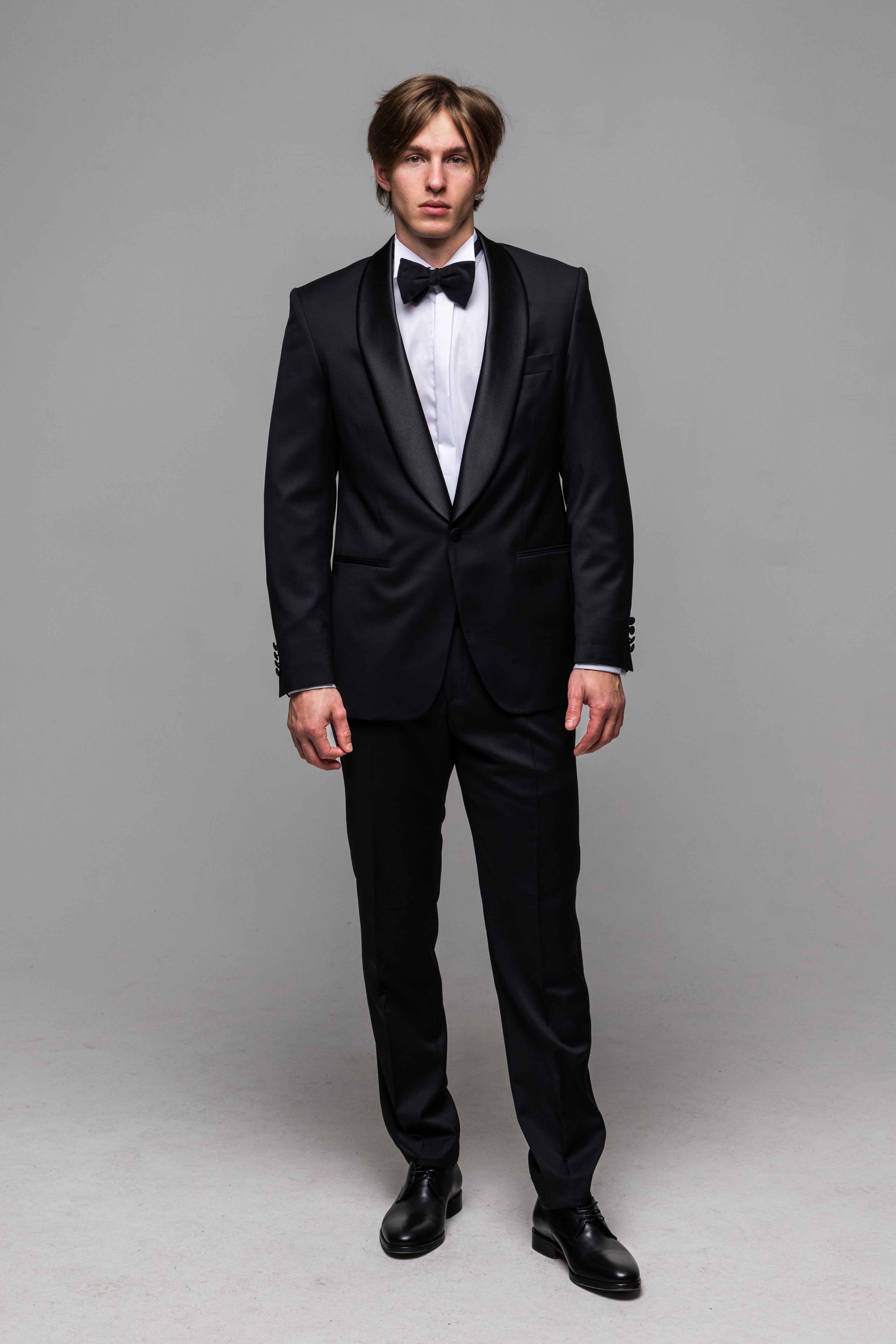 Black wool tuxedo