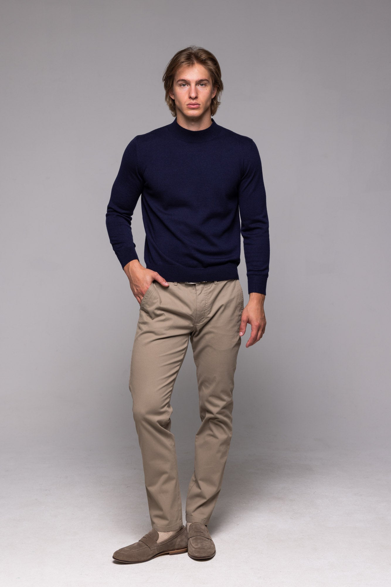 Dark blue turtleneck