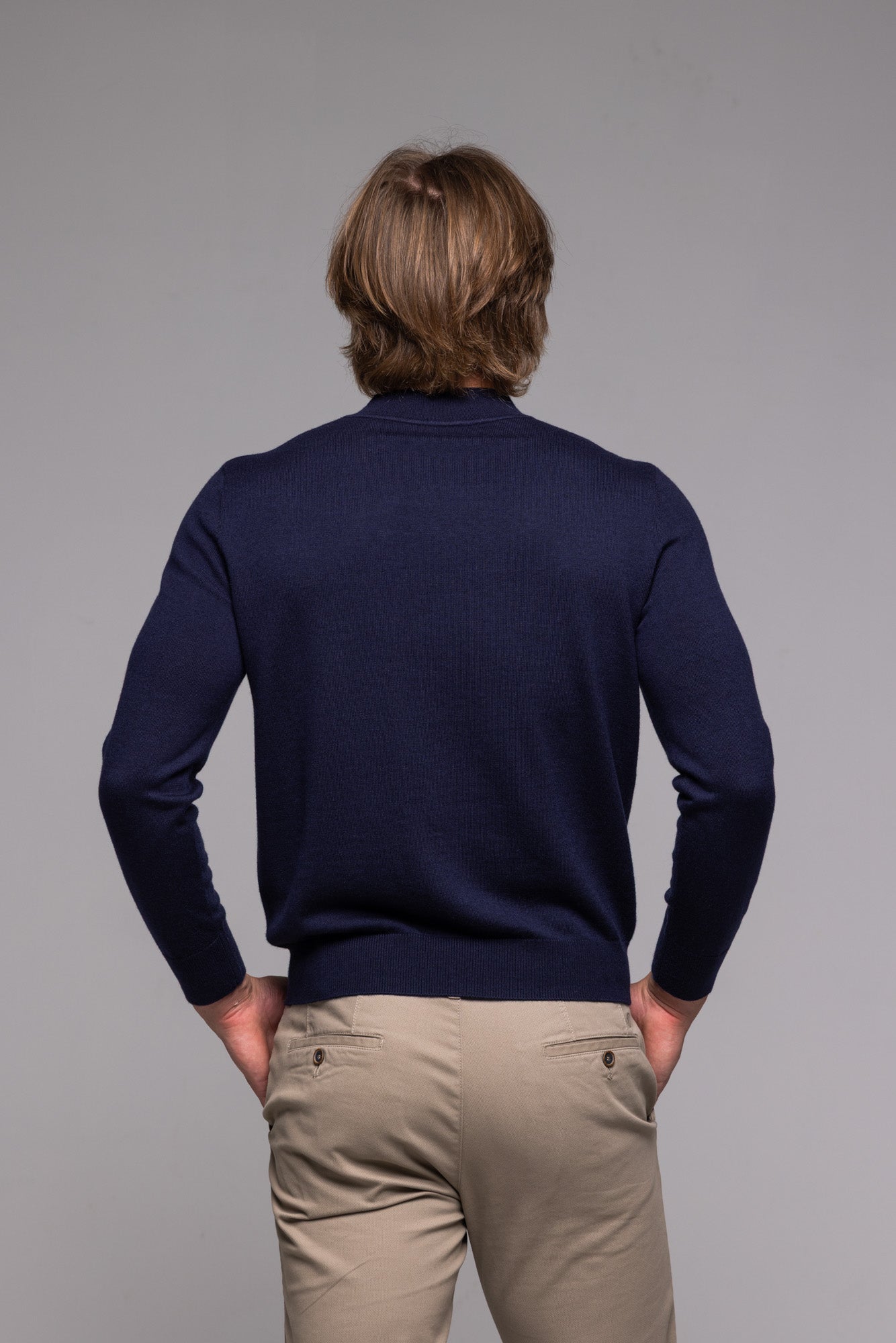 Dark blue turtleneck