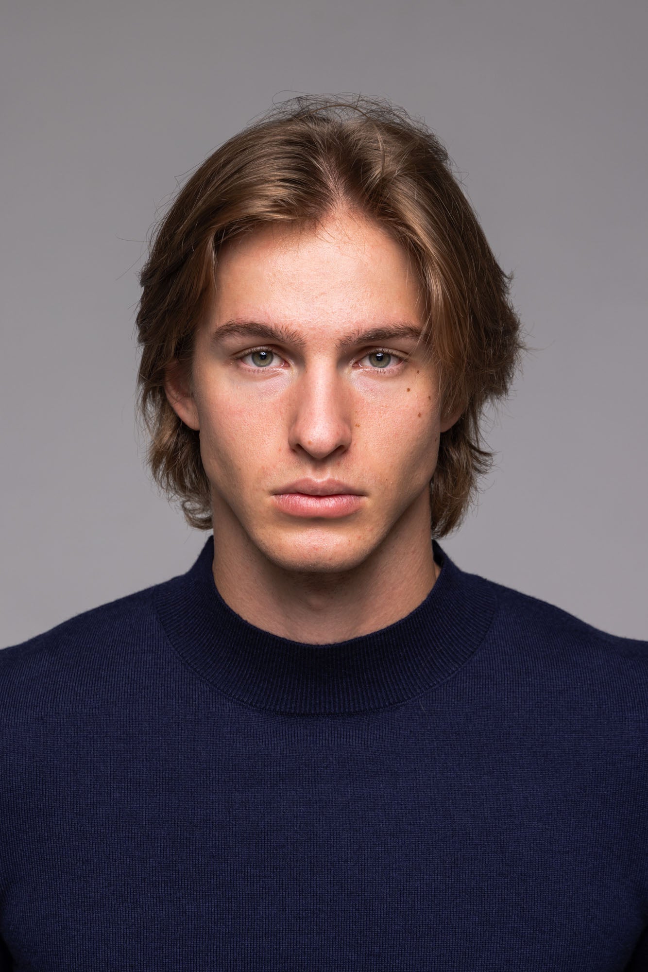 Dark blue turtleneck