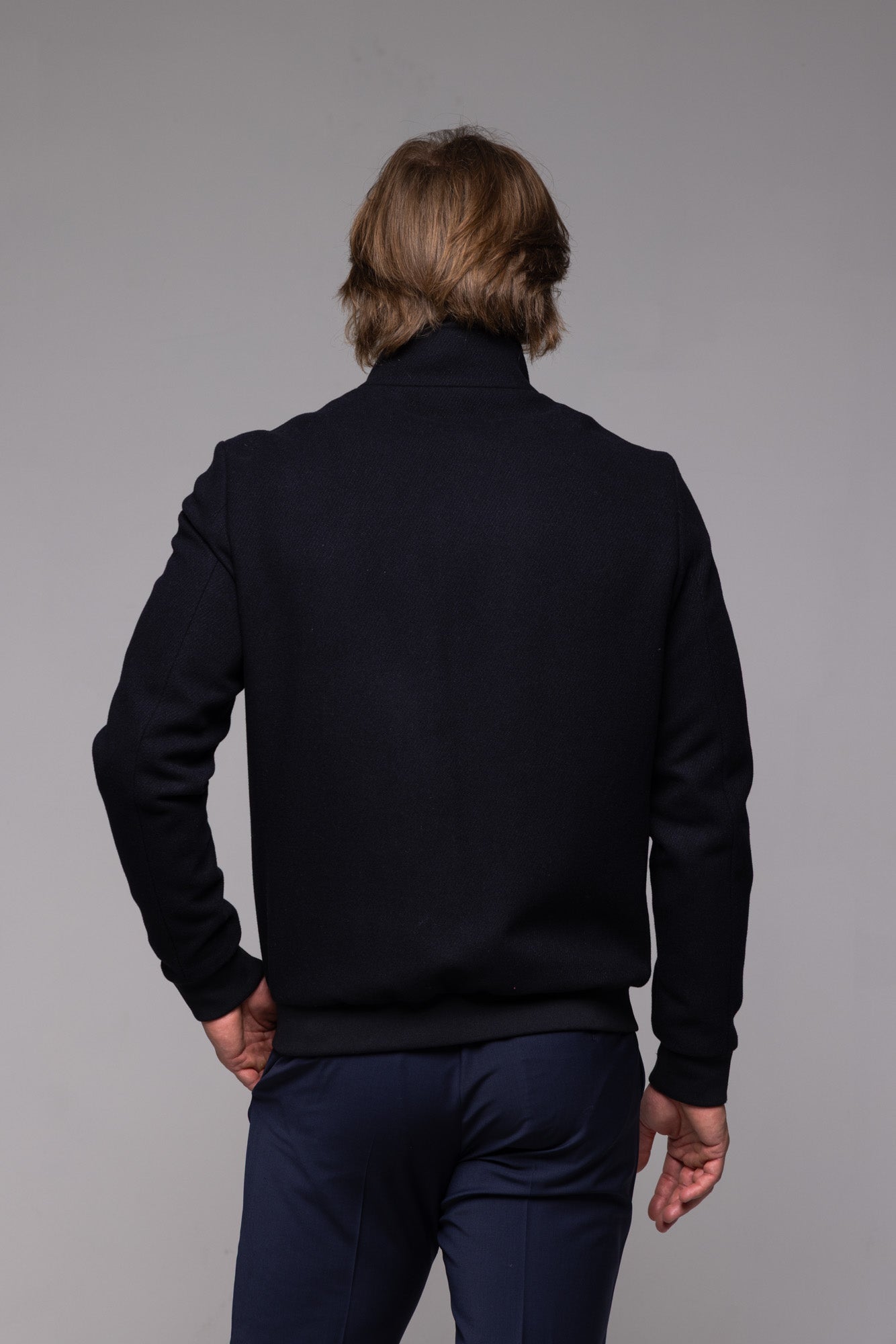 Black wool bomber jacket