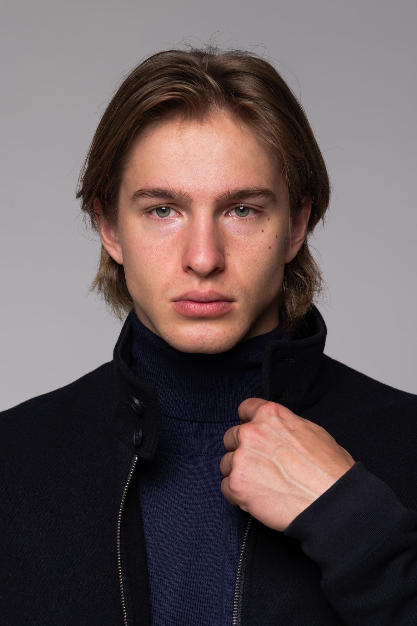 Black wool bomber jacket