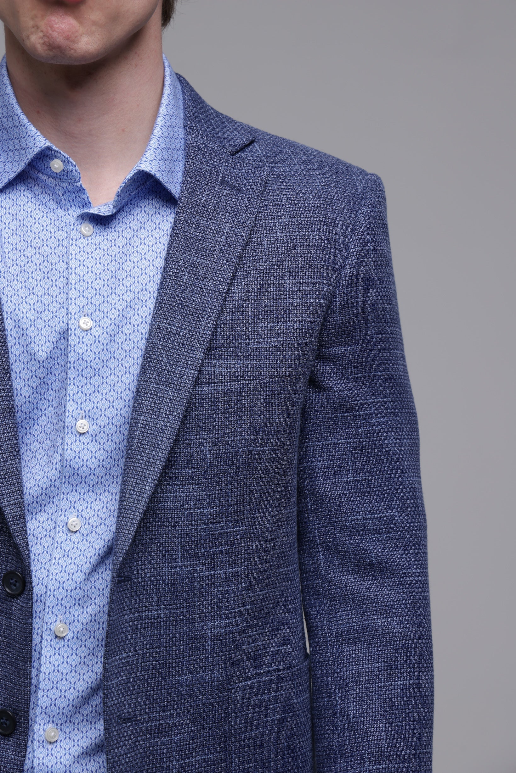 Modré letné Slim Fit sako