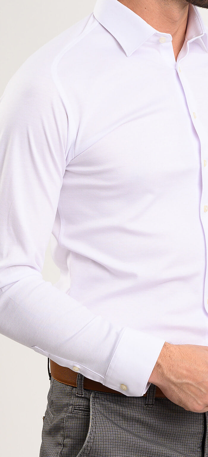 White stretch Extra Slim Fit shirt with anti-wrinkle treatment