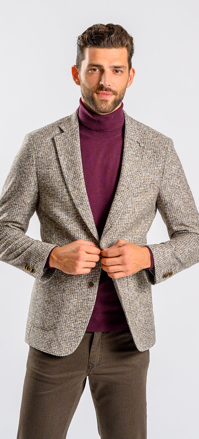 Pale brown cotton-wool jacket, size XL