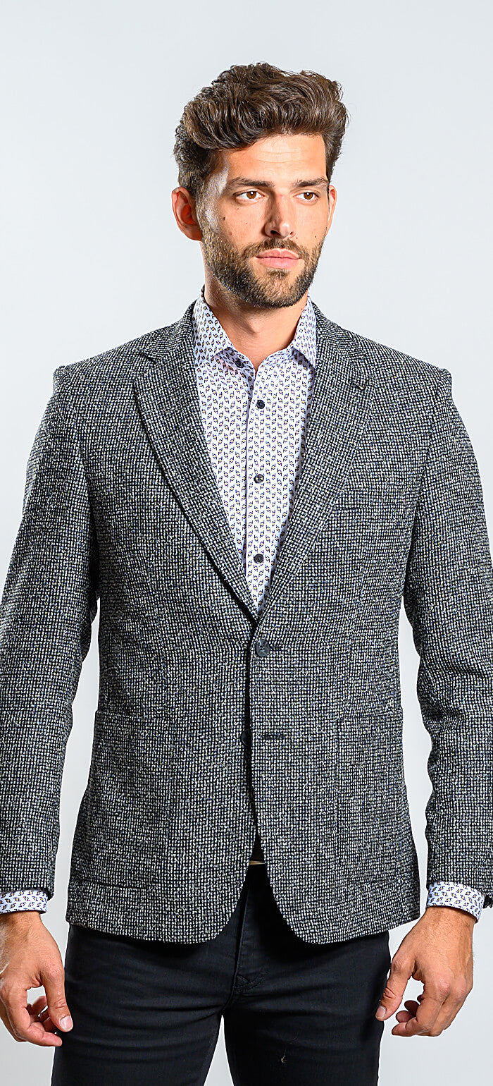 Black and brown wool jacket
