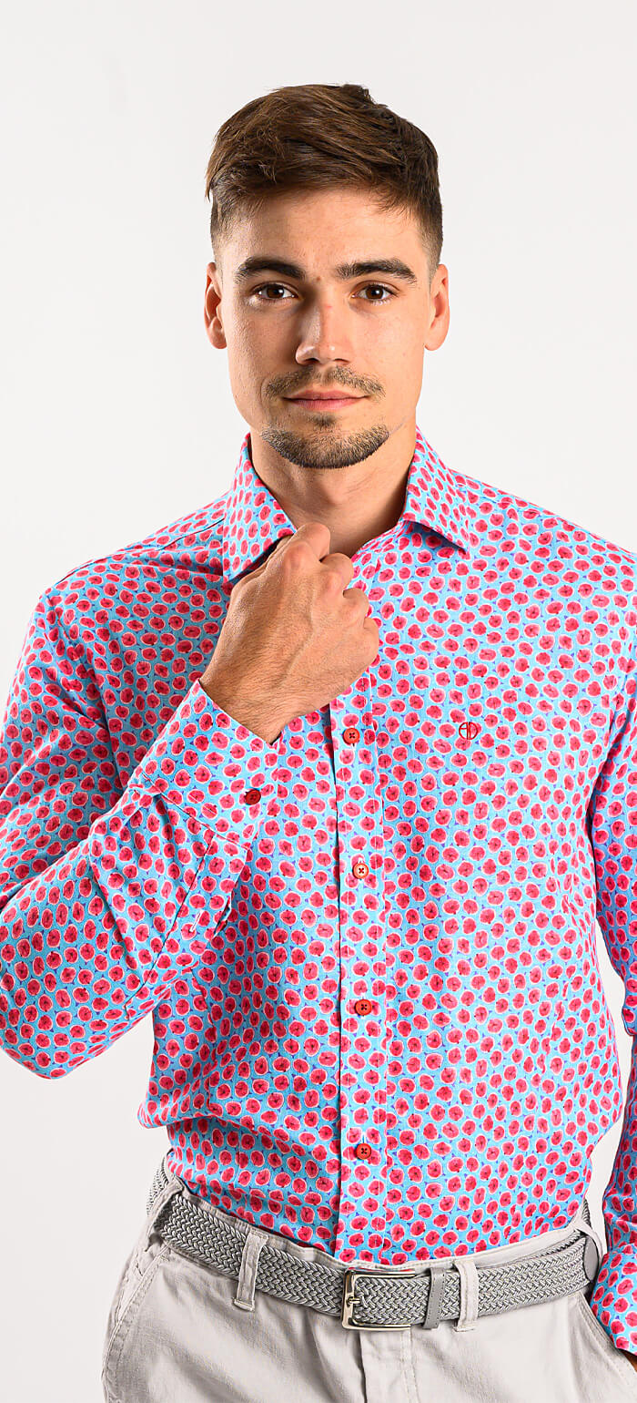 Linen patterned Extra Slim Fit shirt