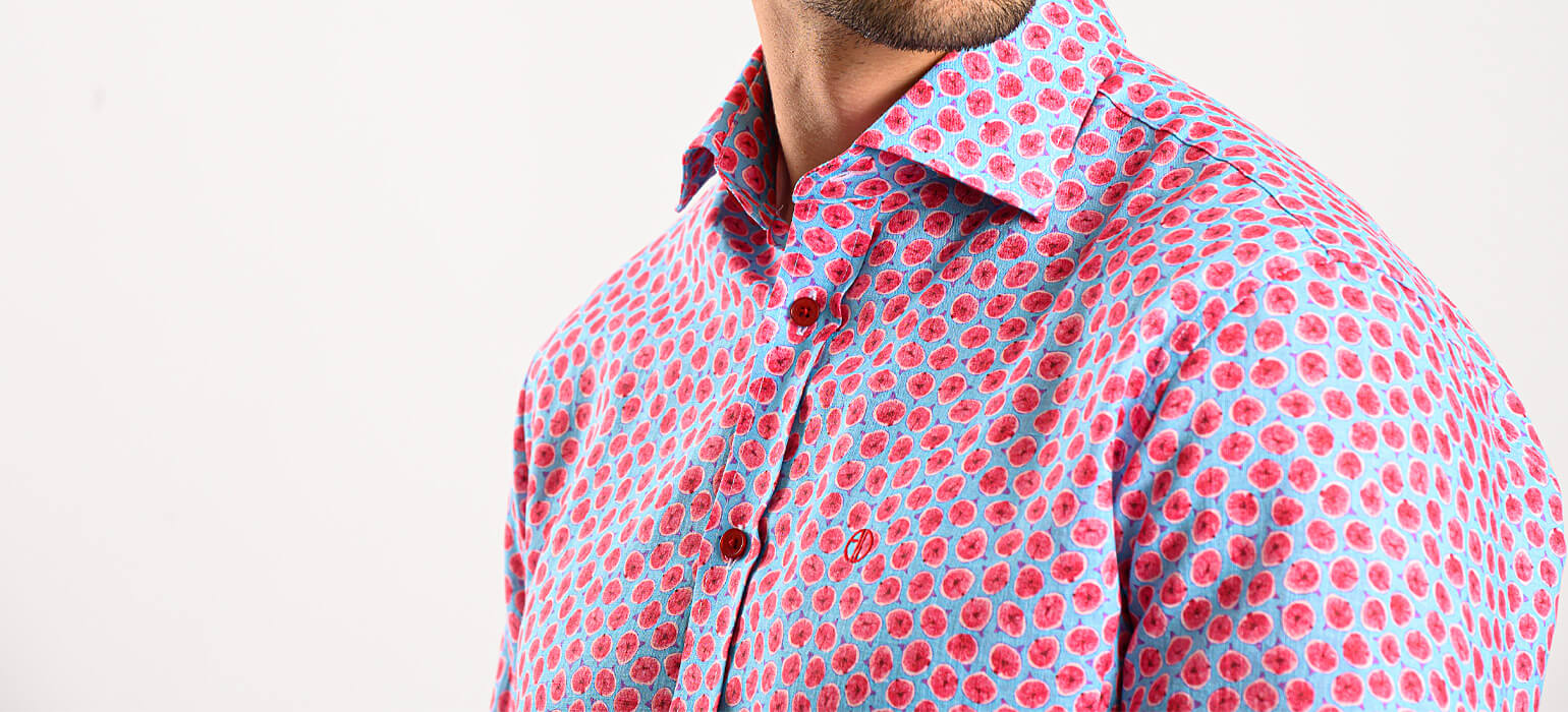Linen patterned Extra Slim Fit shirt