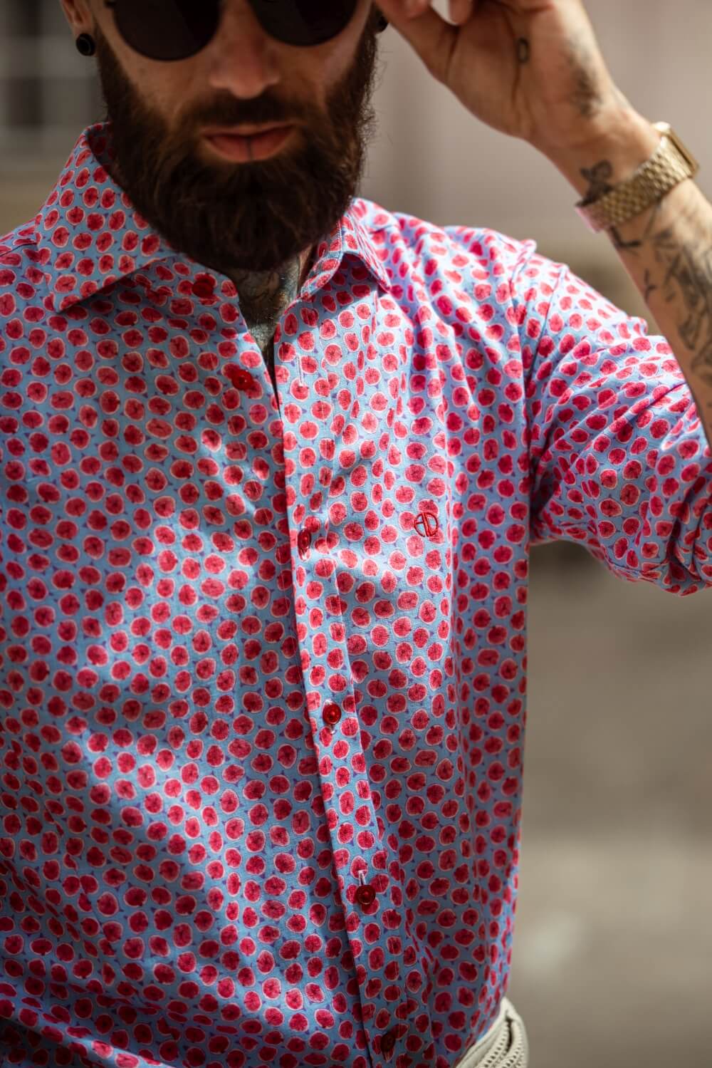 Linen patterned Extra Slim Fit shirt