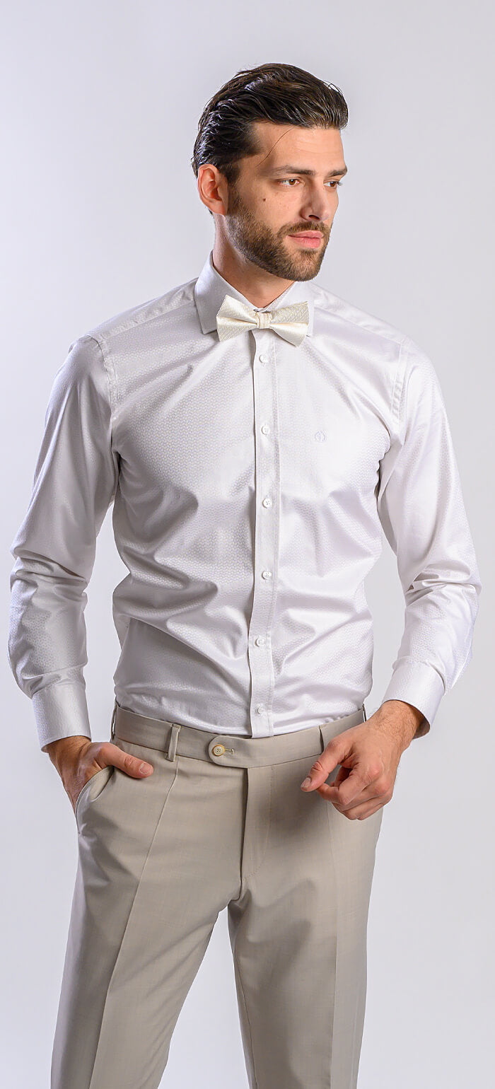 Maslová Extra Slim Fit košeľa s jemným vzorom vlniek