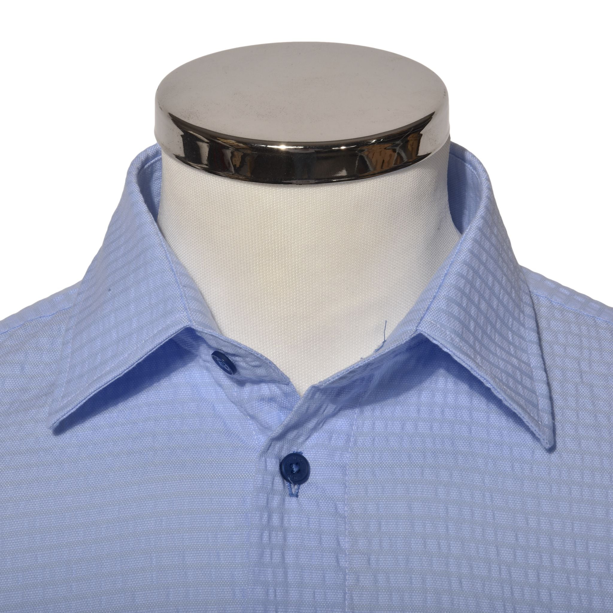 Blue Slim Fit Crepe Shirt
