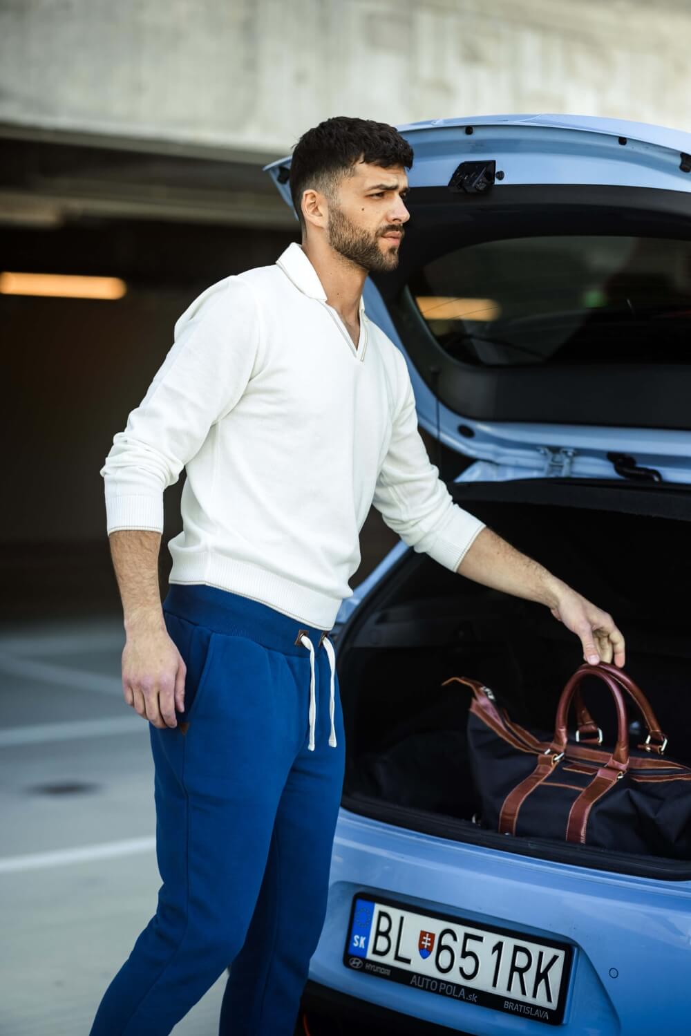 Blue sweatpants