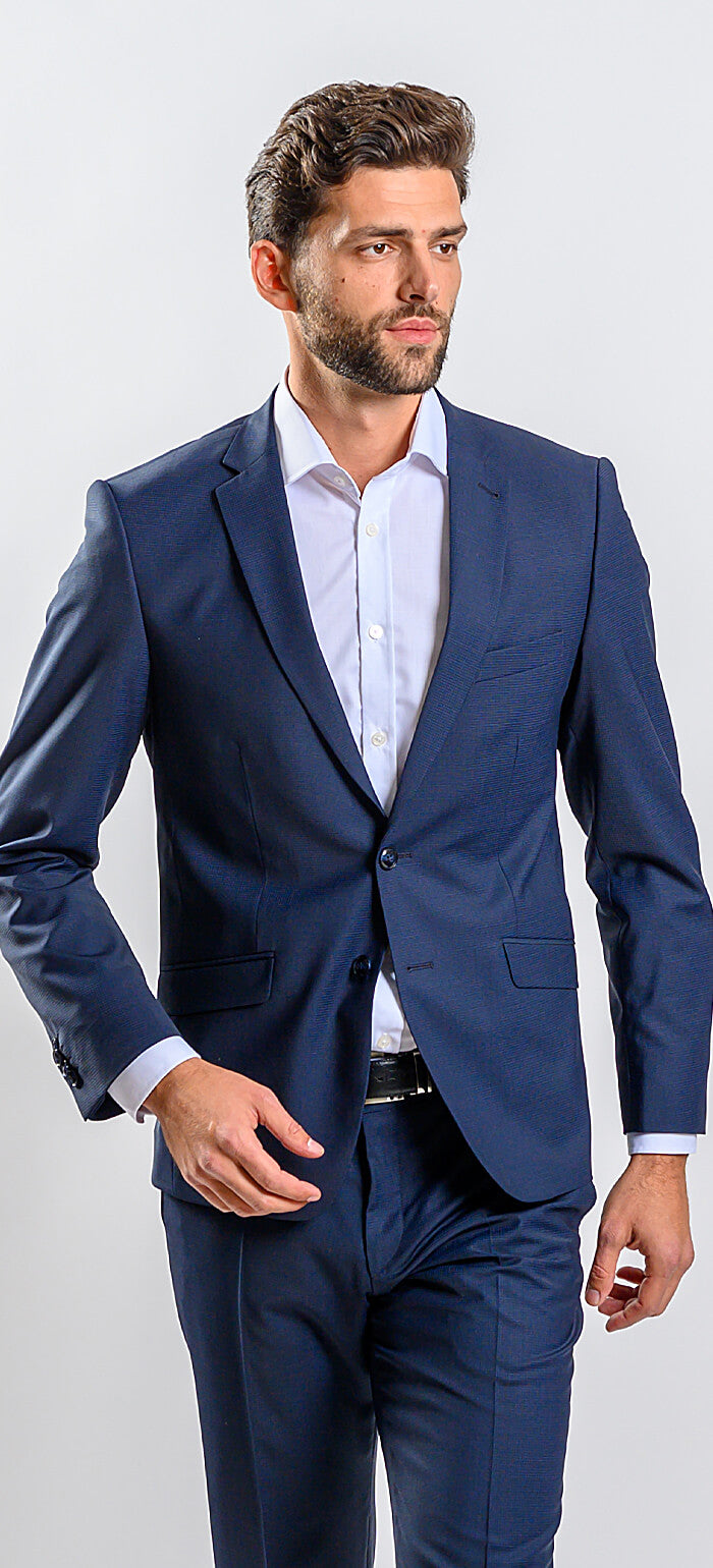 Modrý Slim Fit oblek - XL veľkosti