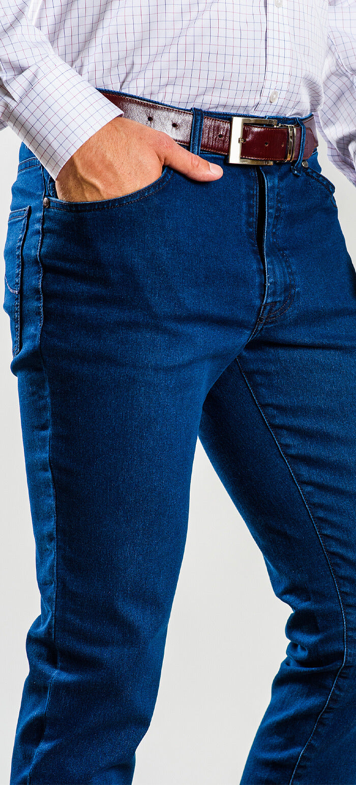 Dark blue jeans