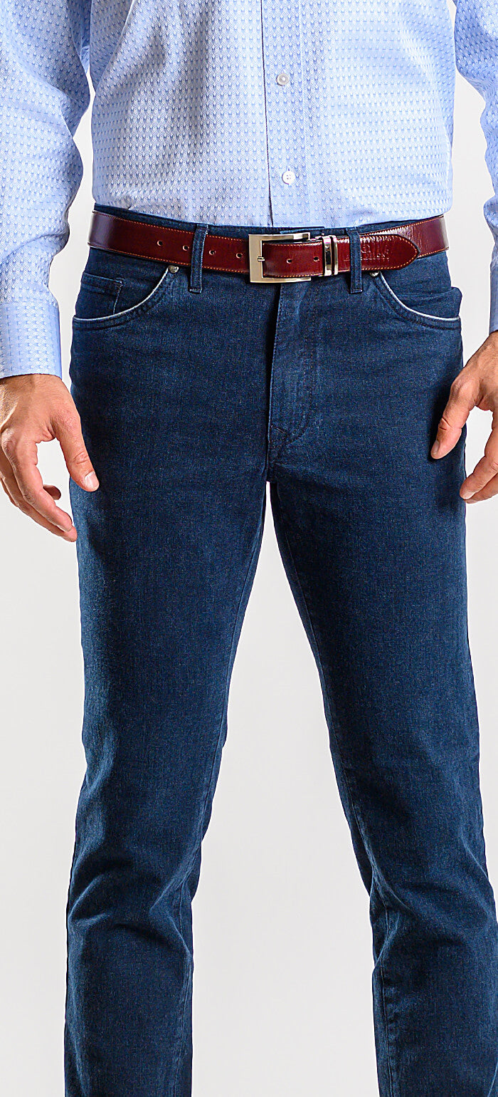 Dark blue jeans