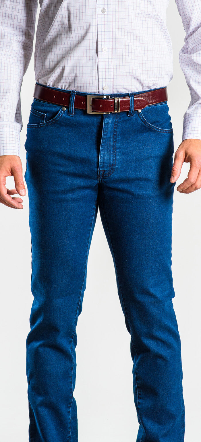 Dark blue jeans