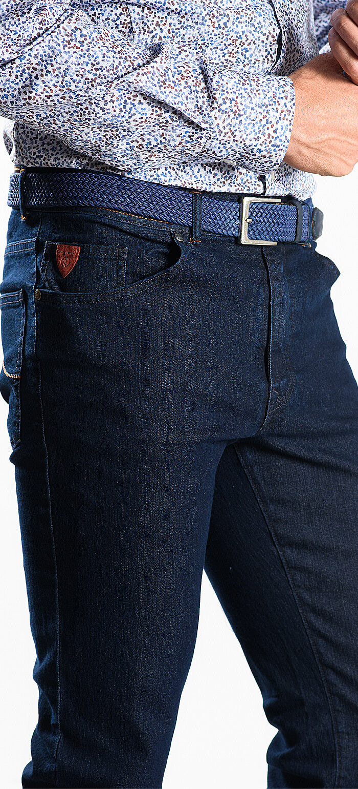 Dark blue jeans