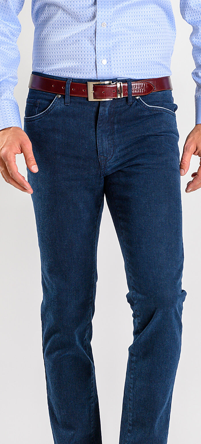 Dark blue jeans