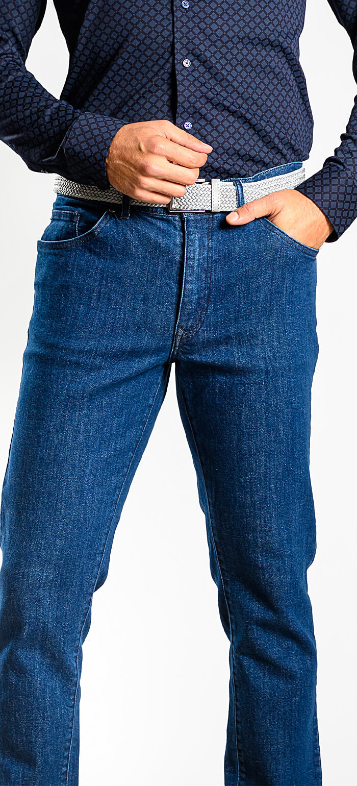 Dark blue jeans