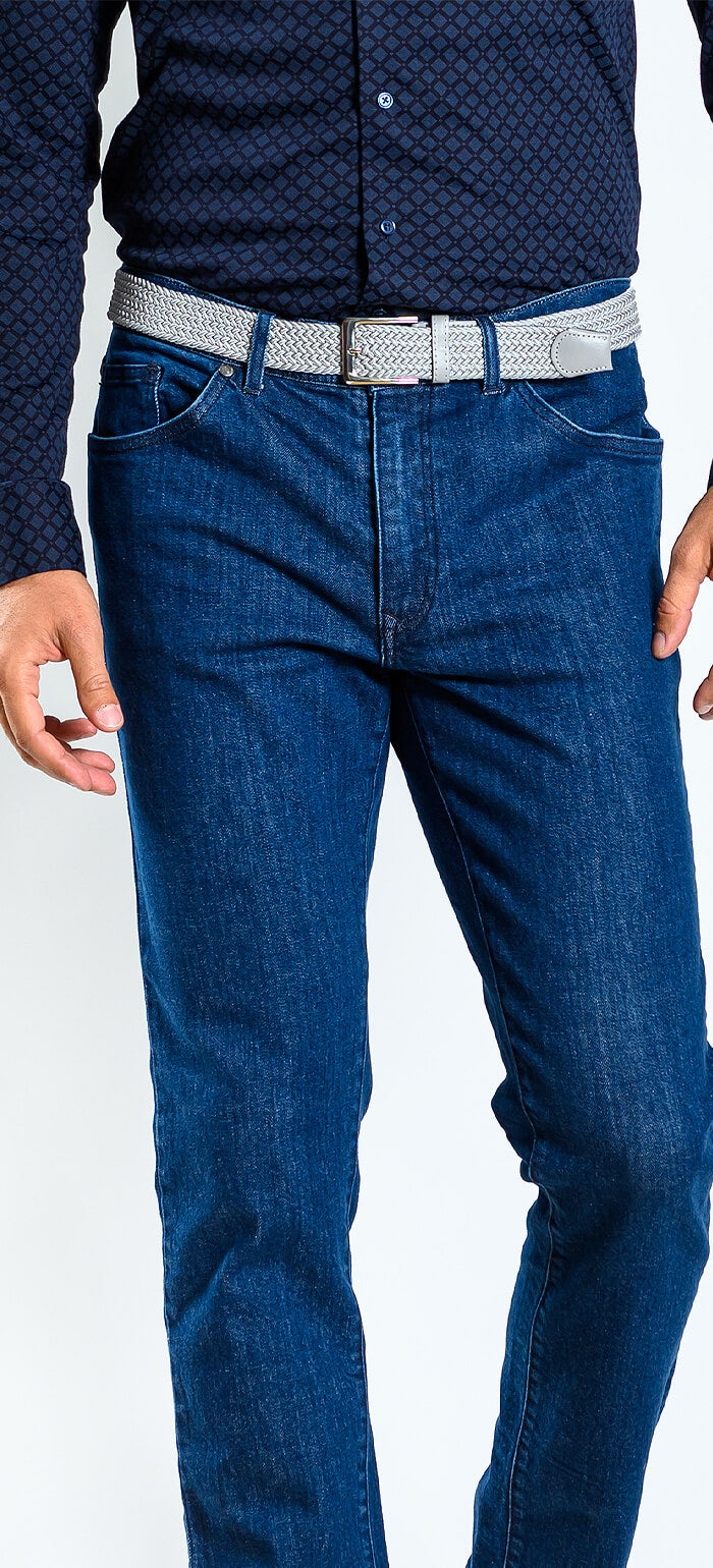 Dark blue jeans