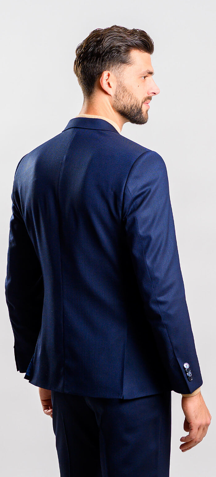 Tmavomodrý Slim Fit oblek - XL veľkosti