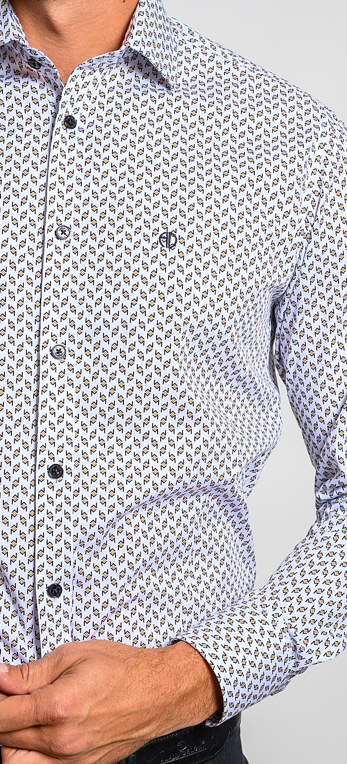 Vzorovaná voľnočasová Extra Slim Fit košeľa